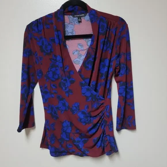 41 Hawthorn Floral Wrap Blouse Size Small - Picture 1 of 5
